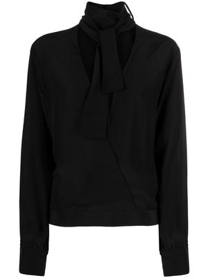Elie Saab cut-out detailed silk blouse - Black