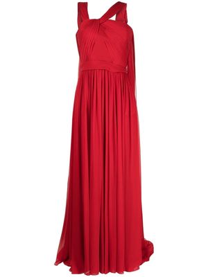Elie Saab draped silk gown - Red