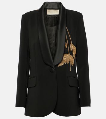 Elie Saab Embellished cady tuxedo jacket