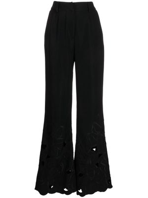 Elie Saab embroidered cut-out flared trousers - Black