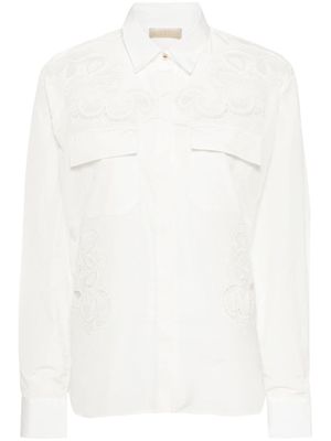 Elie Saab embroidered cut-out shirt - White