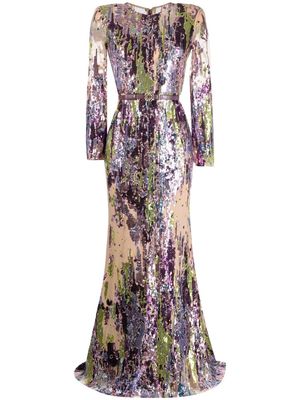 Elie Saab embroidered tulle gown - Multicolour