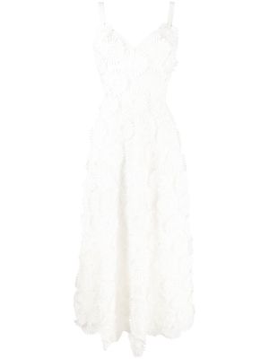Elie Saab embroidered tulle maxi dress - White