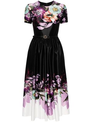 Elie Saab floral-print midi dress - Black