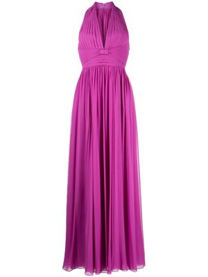Elie Saab halterneck silk gown - Purple