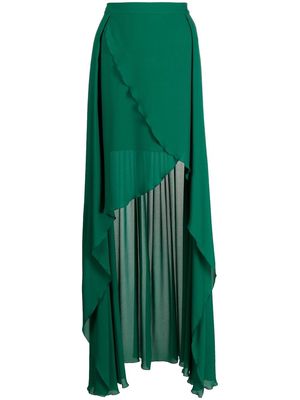 Elie Saab high-low fly away skirt - Green
