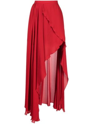 Elie Saab high-low fly away skirt - Red