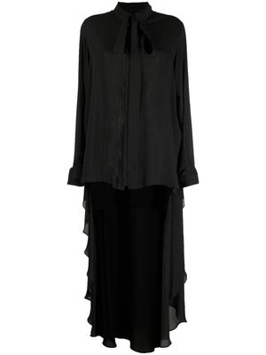 Elie Saab high-low pussy-bow blouse - Black