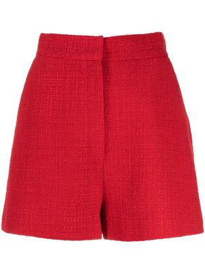 Elie Saab high-rise tweed shorts - Red