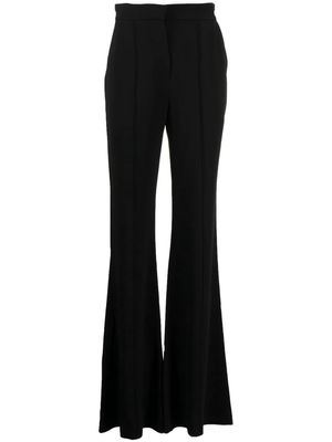 Elie Saab high-waisted crepe flared trousers - Black