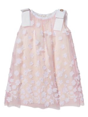 ELIE SAAB JUNIOR floral-embroidery sleeveless dress - Pink