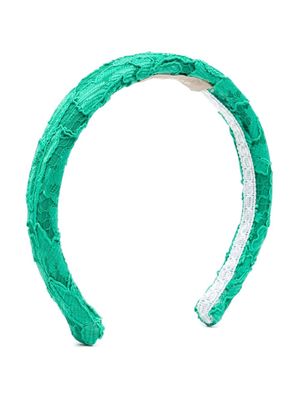 ELIE SAAB JUNIOR floral-lace headband - Green