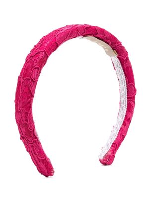 ELIE SAAB JUNIOR floral-lace headband - Pink