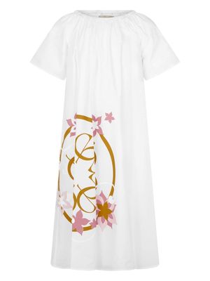 ELIE SAAB JUNIOR floral-print cotton dress - White