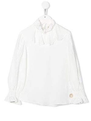 ELIE SAAB JUNIOR ruffle-collar long-sleeved blouse - White