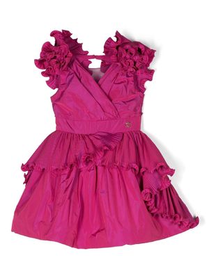ELIE SAAB JUNIOR ruffled V-neck A-line dress - Pink