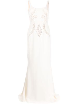 Elie Saab lace-insert maxi dress - White