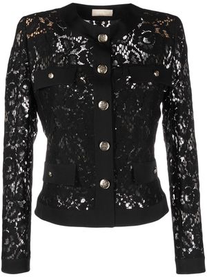 Elie Saab lace long sleeve jacket - Black
