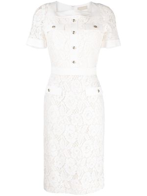 Elie Saab lace midi dress - White