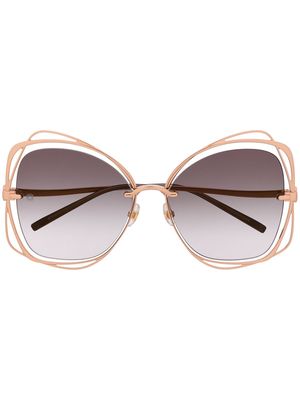Elie Saab Le Jardin oversized frame sunglasses - Gold