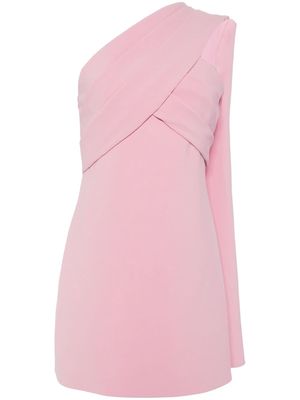 Elie Saab one-shoulder crepe minidress - Pink