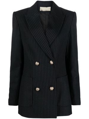 Elie Saab pinstripe double-breasted blazer - Black