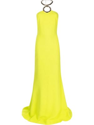 Elie Saab ring-hardware gown - Green