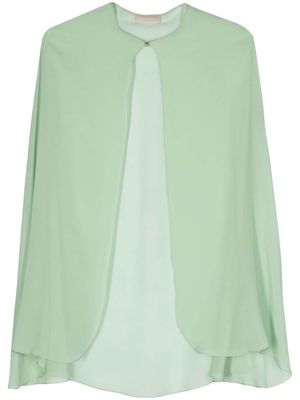 Elie Saab semi-sheer silk cape - Green