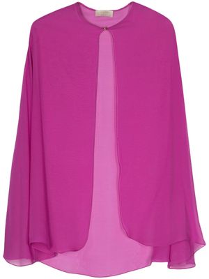 Elie Saab semi-sheer silk cape - Purple