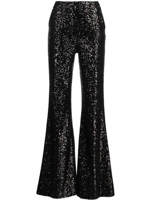 Elie Saab sequin-embellished flared trousers - Black