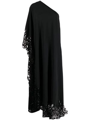 Elie Saab sequin-embellished one-shoulder gown - Black