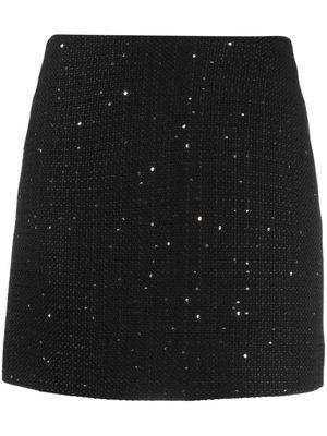 Elie Saab sequin-embellished tweed miniskirt - Black