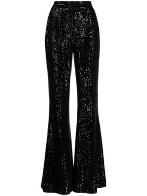 Elie Saab sequinned flared trousers - Black