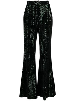 Elie Saab sequinned flared trousers - Green