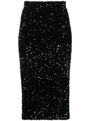 Elie Saab sequinned midi pencil skirt - Black