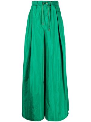 Elie Saab taffeta wide-leg trousers - Green