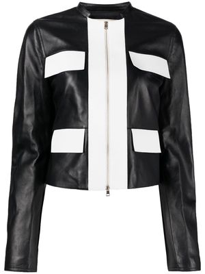 Elie Saab two-tone lambskin jacket - Black