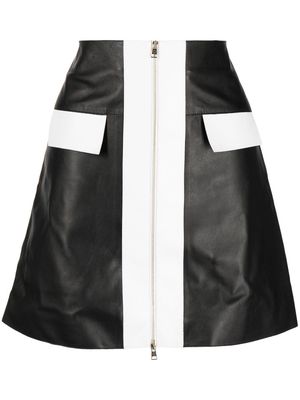 Elie Saab two-tone leather miniskirt - Black