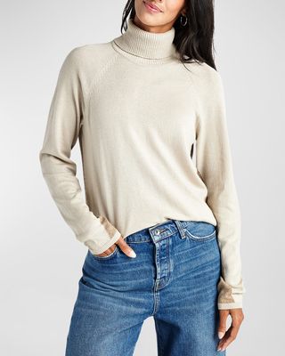 Elin Alpaca Wool-Blend Color Block Turtleneck Sweater