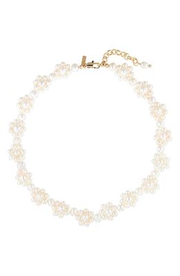 Éliou Amilia Freshwater Pearl Flower Necklace in White