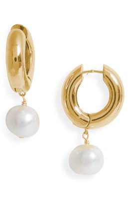 Éliou Brooke Freshwater Pearl Hoop Earrings in White