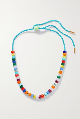 éliou - Buzio Cord, Bead And Gold-plated Necklace - Blue