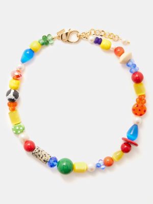Éliou - Isabel Jasper, Pearl & 14kt Gold-plated Necklace - Mens - Multi