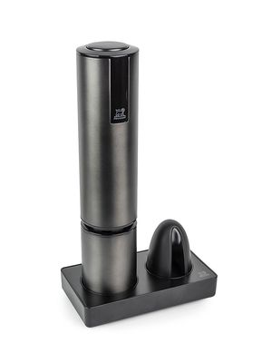 Elis Touch Carbon Rechargeable Electric Corkscrew & Charging Station - Stainless Steel