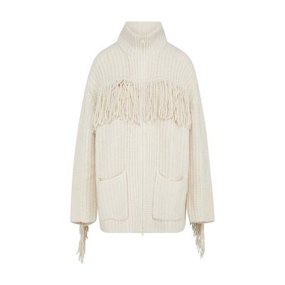 Lisa Yang Mella Zip Through Cardigan - Neutrals for Women