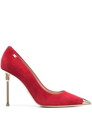 Elisabetta Franchi 100mm pointed-toe suede pumps - Red