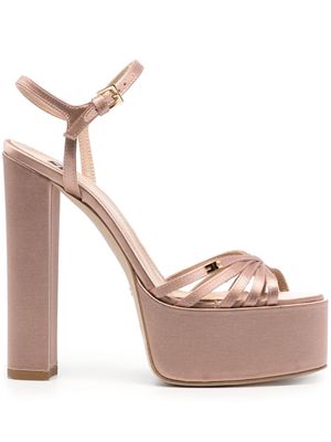 Elisabetta Franchi 140mm platform satin sandals - Pink
