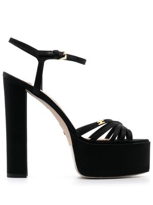 Elisabetta Franchi 145mm logo-plaque sandals - Black