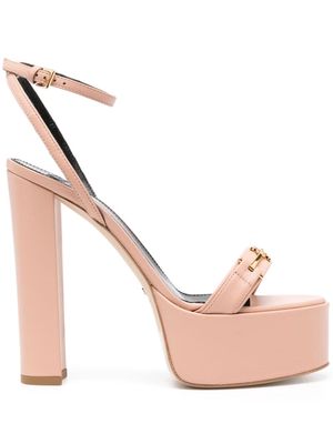 Elisabetta Franchi 145mm platform leather sandals - Pink