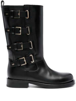 Elisabetta Franchi 40mm leather biker boots - Black